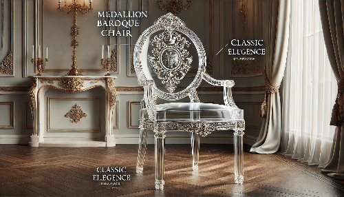 chaise baroque transparente Medaillon